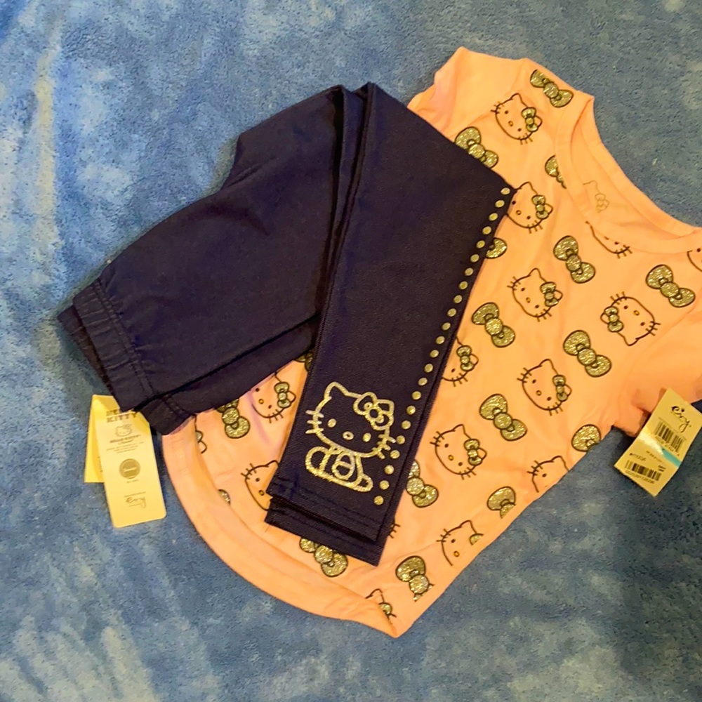 Hello kitty leggings and tee shirt set NWT size 5